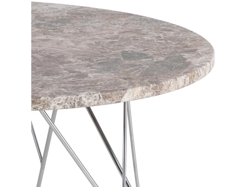 Stolik kawowy Prunus 80cm marmur szary/ chrom - ACTONA