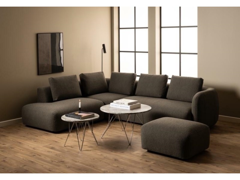 Stolik kawowy Prunus 80cm marmur szary/ chrom - ACTONA