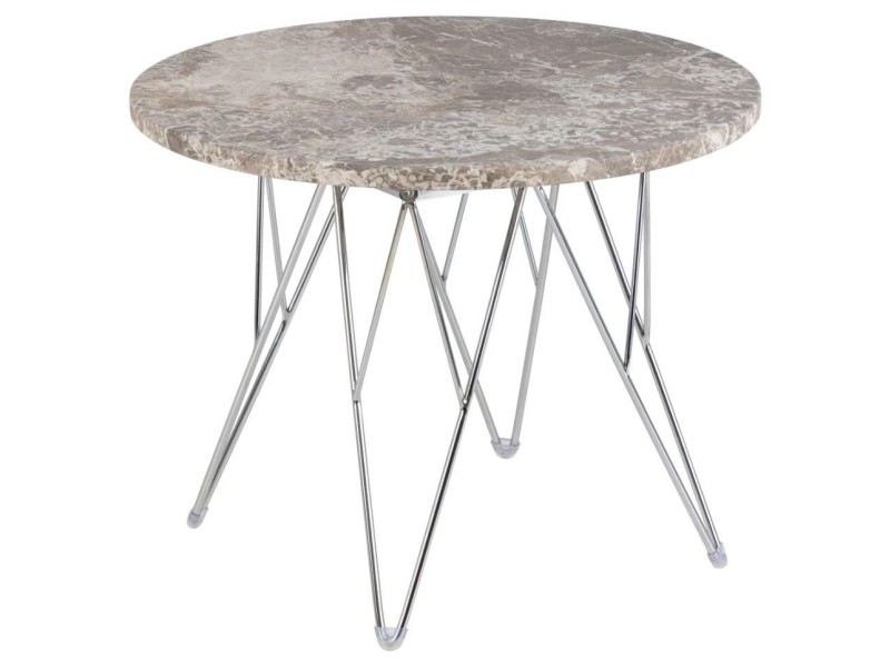 Stolik kawowy Prunus 55cm marmur szary/ chrom - ACTONA
