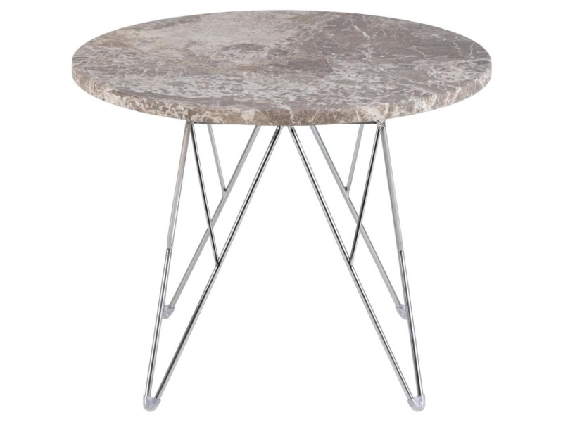 Stolik kawowy Prunus 55cm marmur szary/ chrom - ACTONA