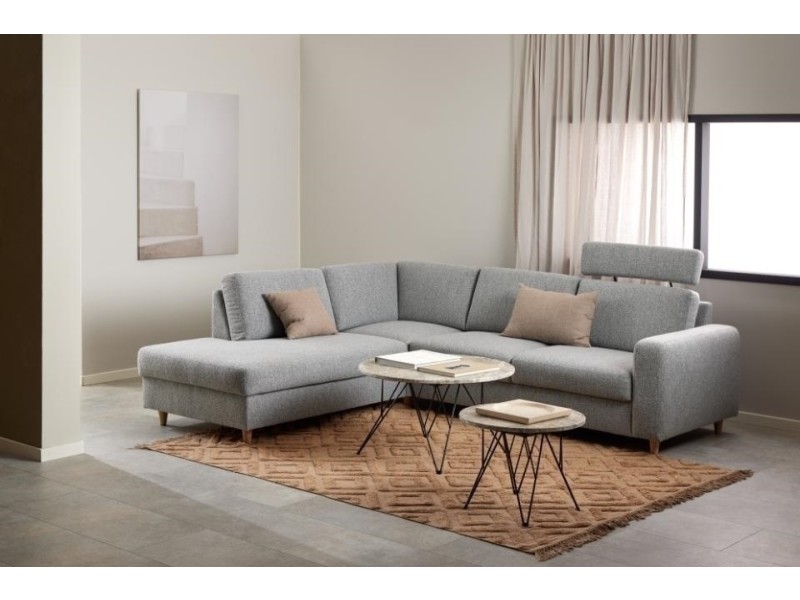 Stolik kawowy Prunus 55cm marmur szary/ czarny - ACTONA