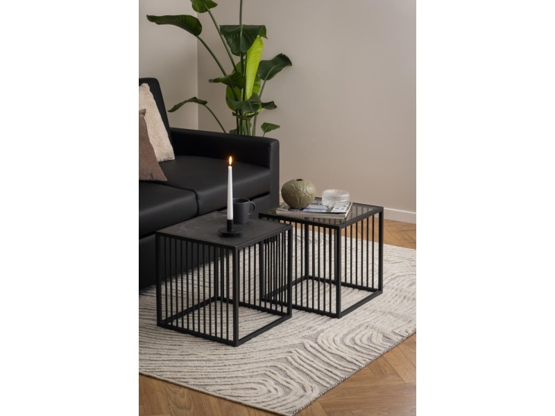 Stolik kawowy Strington 40x40cm marmur czarny - ACTONA