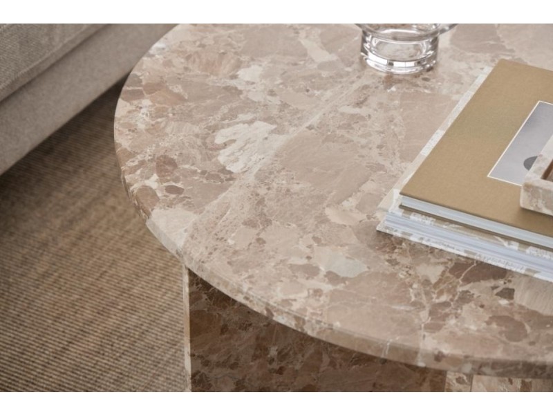 Stolik kawowy Vega okrągły beżowy - ACTONA