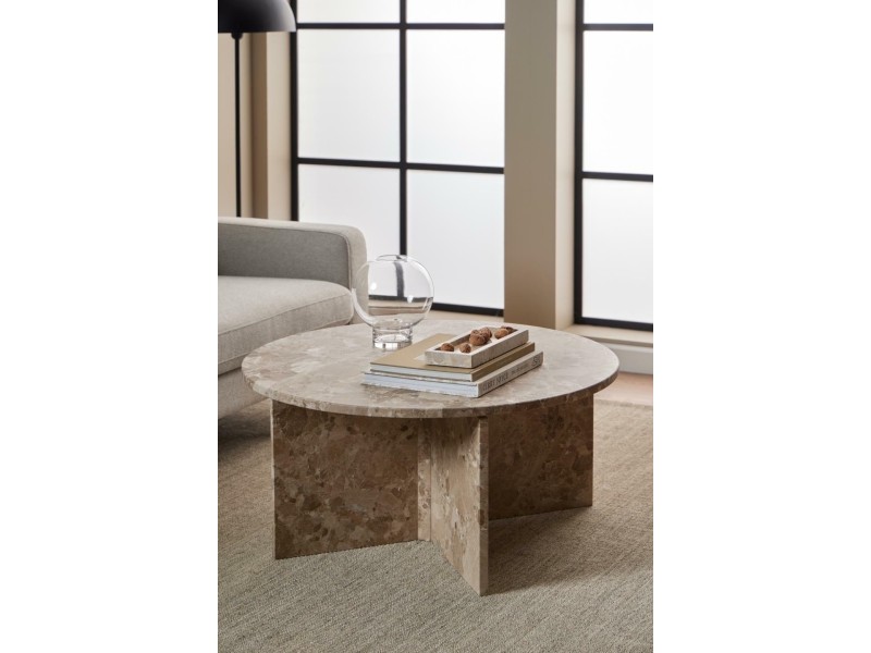 Stolik kawowy Vega okrągły beżowy - ACTONA