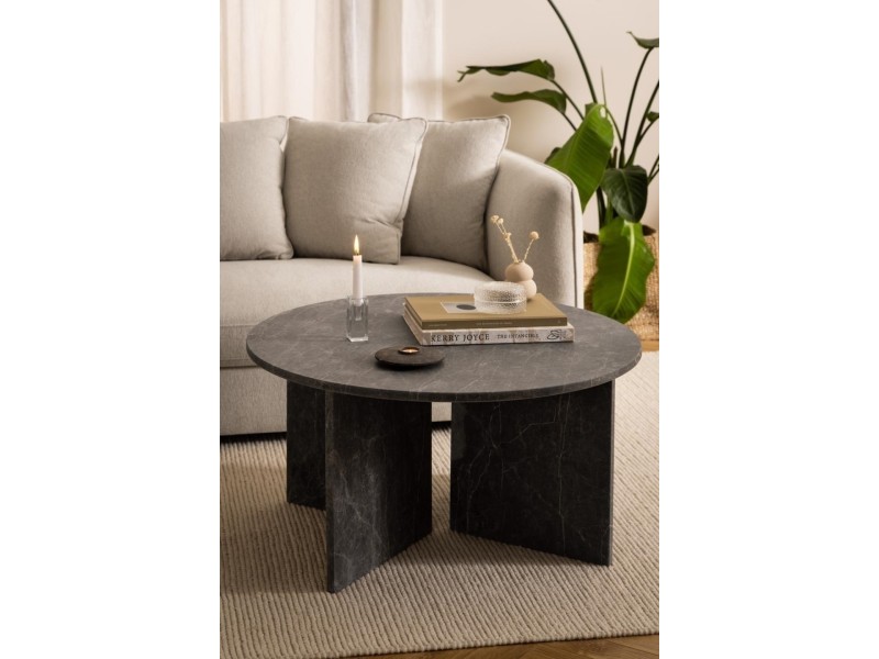 Stolik kawowy Vega okrągły brązowy - ACTONA