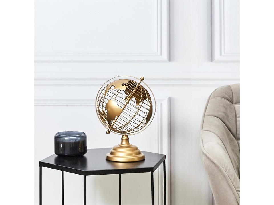 Globus metalowy złoty 28cm - Intesi