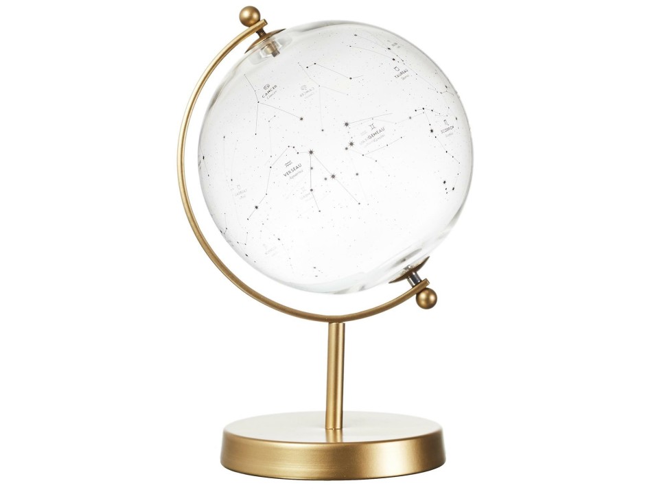 Dekoracja szklany globus Constellations złoty - Intesi