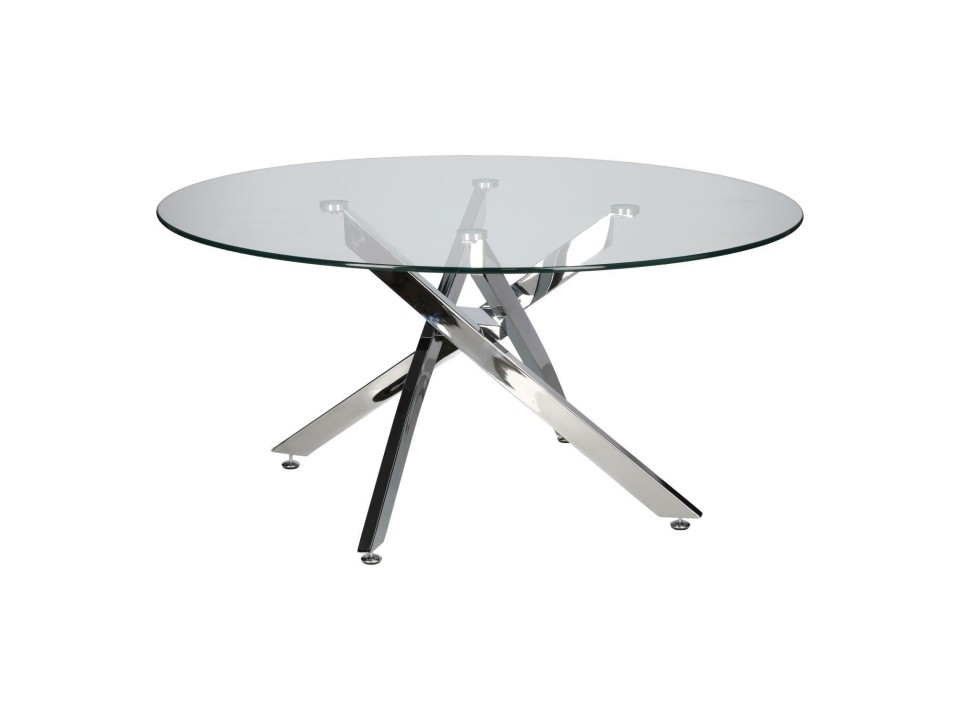 Stolik kawowy Amber 90cm transparentny/ chrom - Intesi