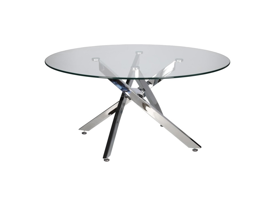Stolik kawowy Amber 90cm transparentny/ chrom - Intesi