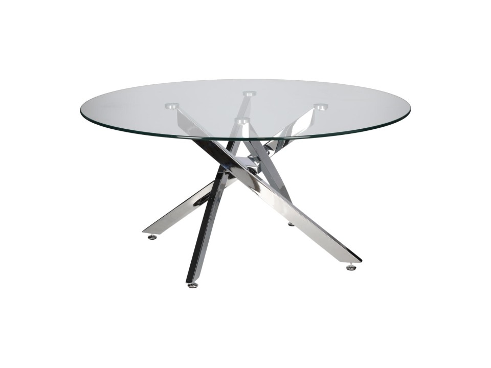 Stolik kawowy Amber 90cm transparentny/ chrom - Intesi