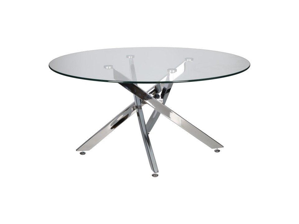Stolik kawowy Amber 90cm transparentny/ chrom - Intesi