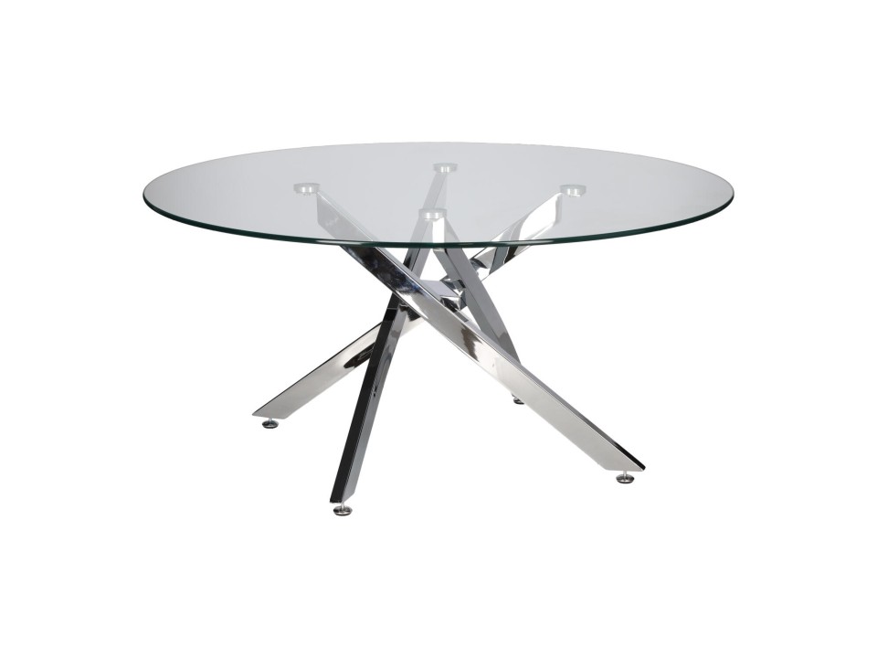 Stolik kawowy Amber 90cm transparentny/ chrom - Intesi