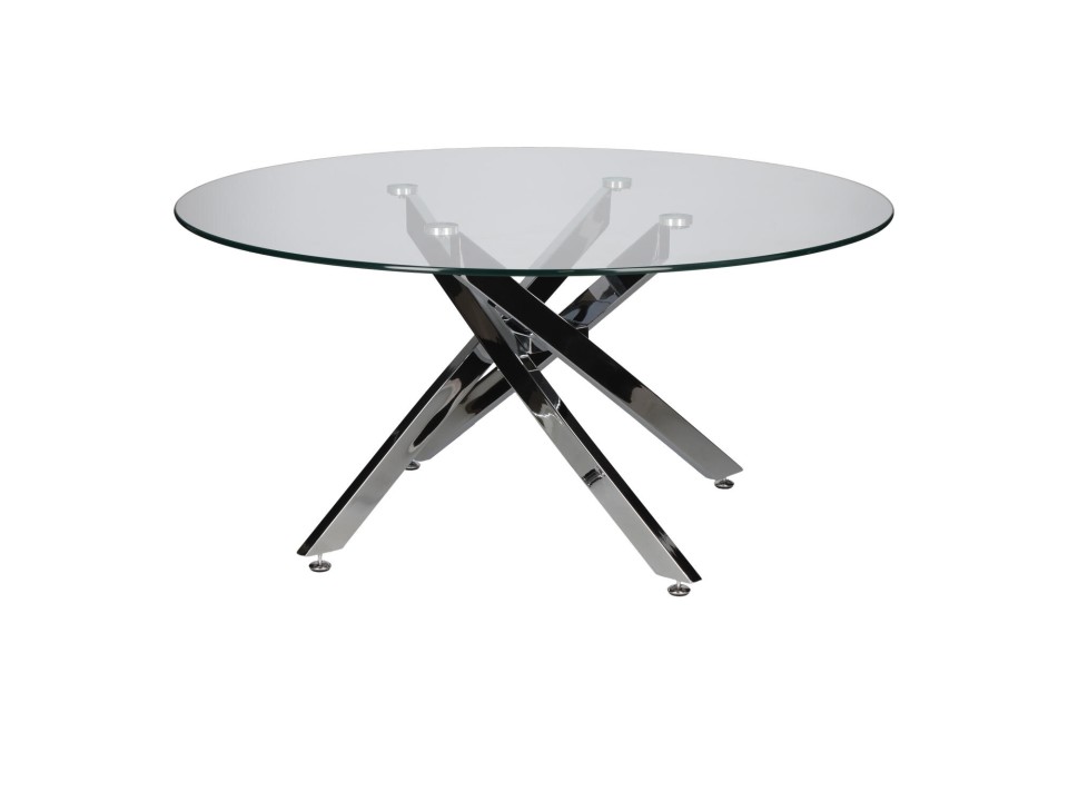 Stolik kawowy Amber 90cm transparentny/ chrom - Intesi