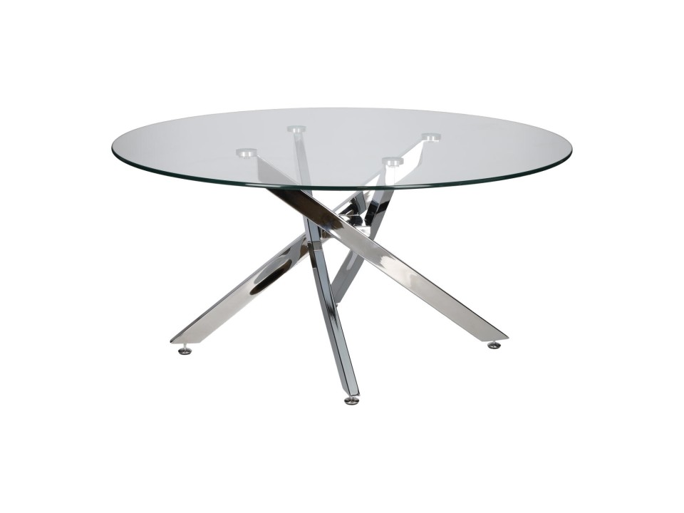 Stolik kawowy Amber 90cm transparentny/ chrom - Intesi