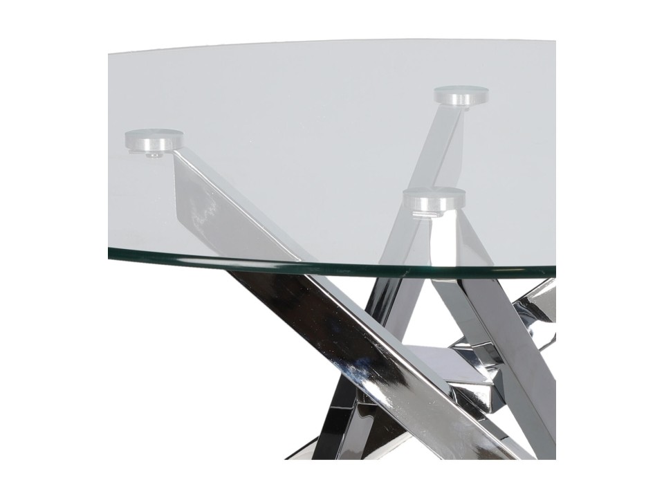 Stolik kawowy Amber 90cm transparentny/ chrom - Intesi