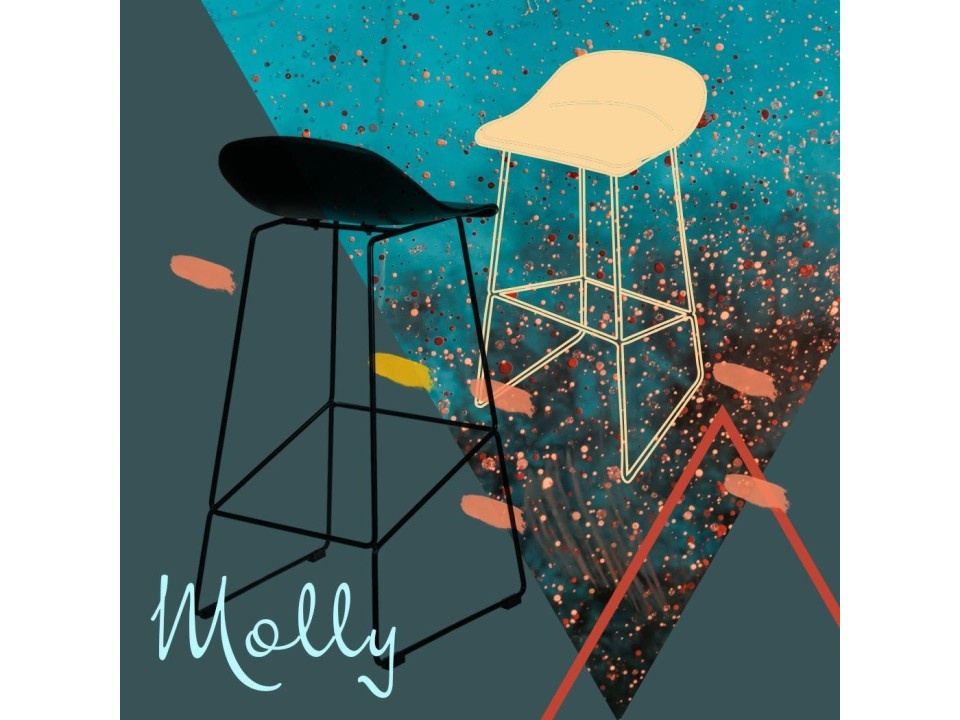 Krzesło barowe Molly czarne Low - Intesi
