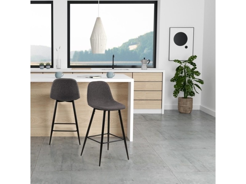 Stołek barowy Wilma szary/czarny - ACTONA