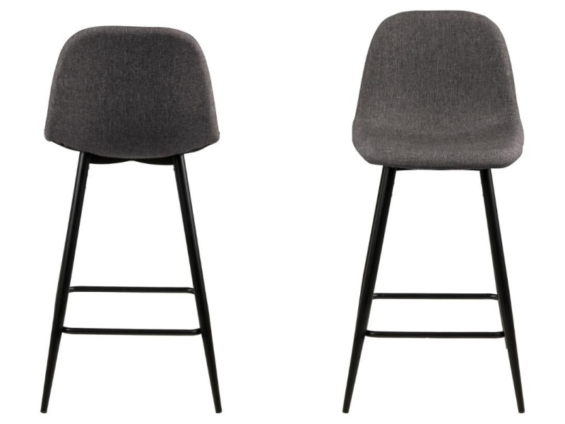 Stołek barowy Wilma szary/czarny - ACTONA