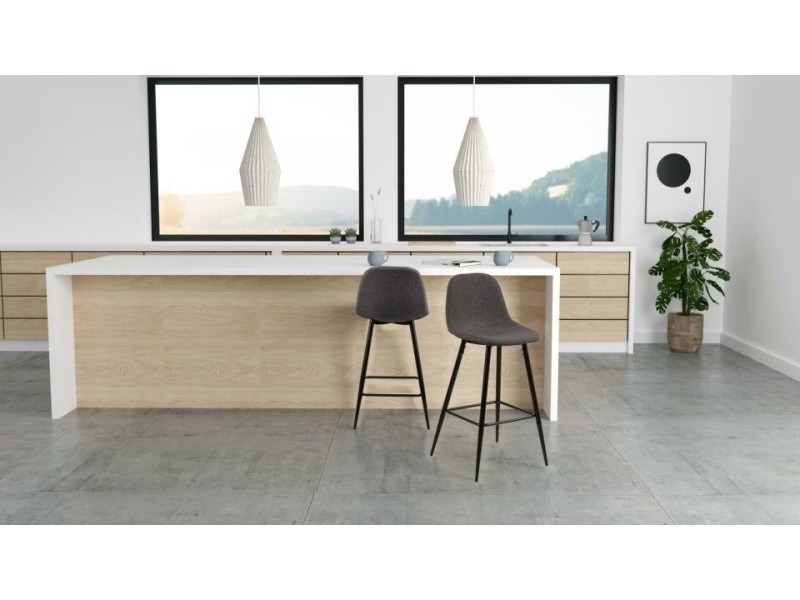 Stołek barowy Wilma szary/czarny - ACTONA