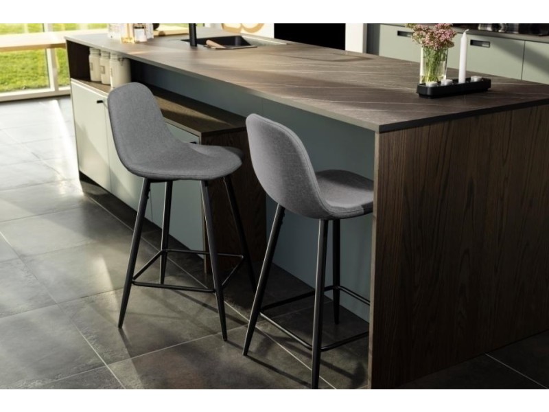 Stołek barowy Wilma szary jasny/czarny - ACTONA