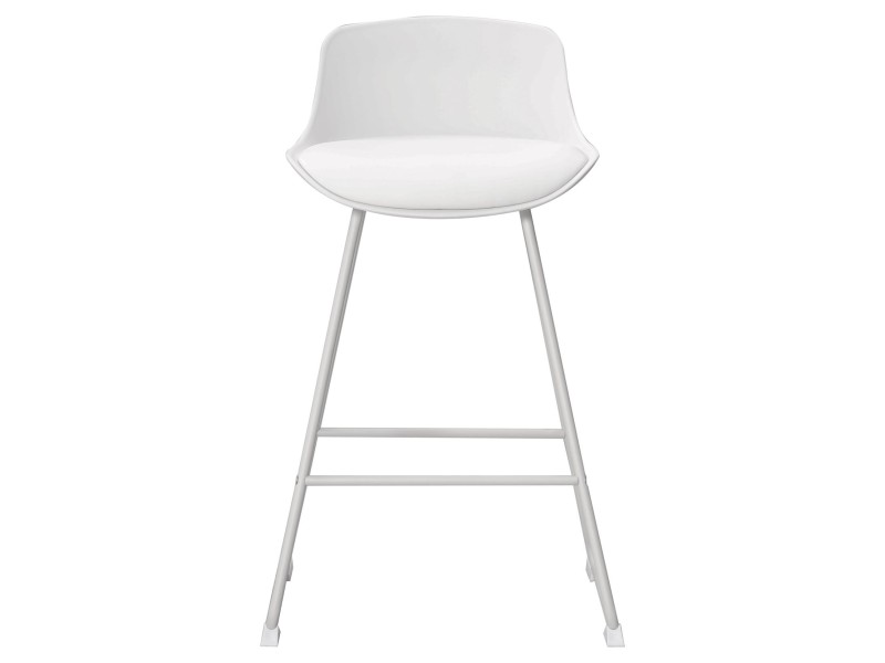 Stołek barowy Tina low White PU - ACTONA