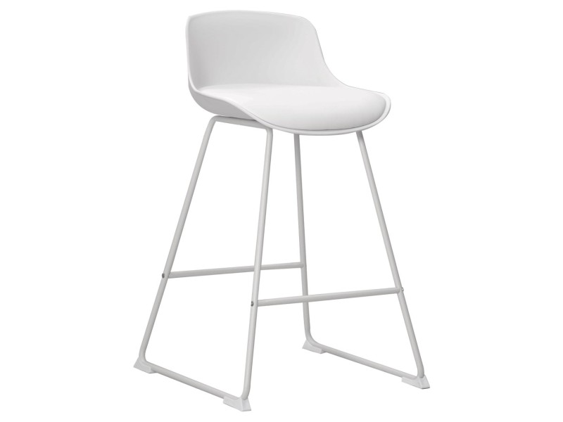 Stołek barowy Tina low White PU - ACTONA