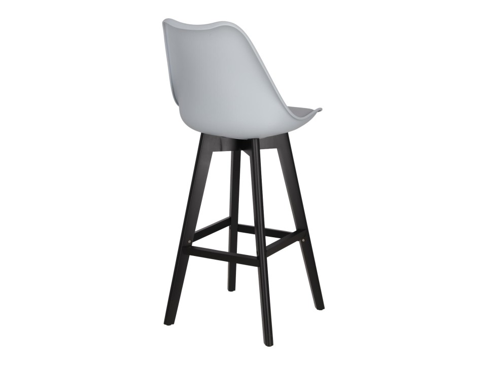 Stołek barowy Norden wood black high PP szary - Intesi