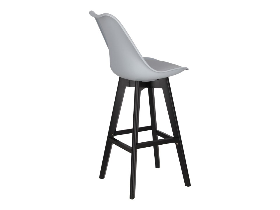 Stołek barowy Norden wood black high PP szary - Intesi