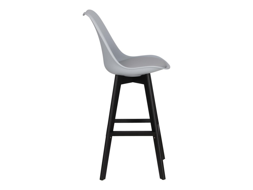 Stołek barowy Norden wood black high PP szary - Intesi