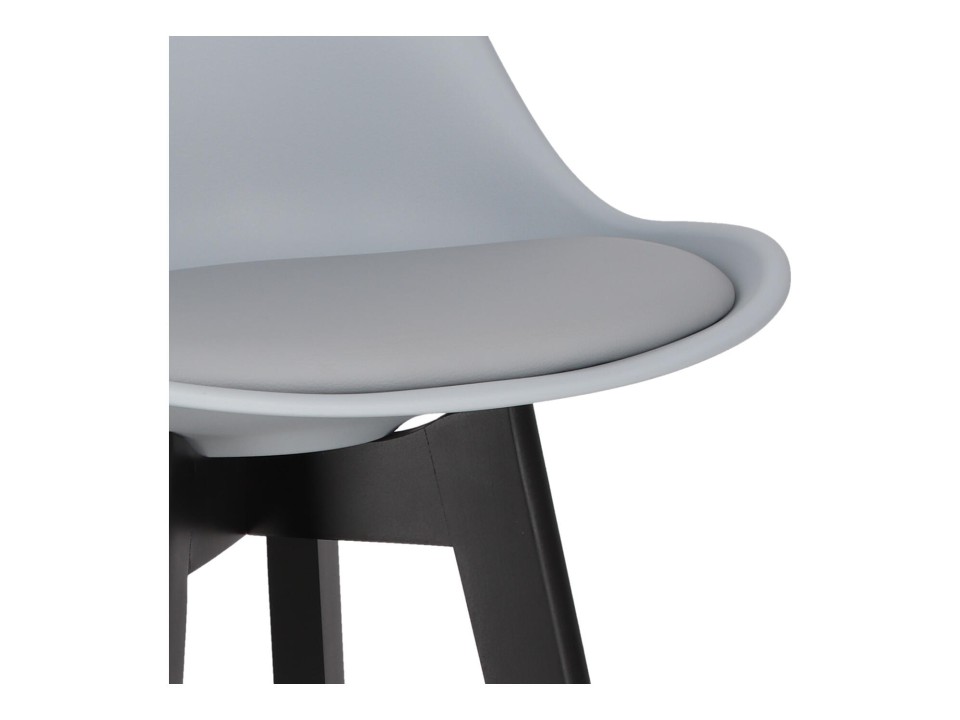 Stołek barowy Norden wood black high PP szary - Intesi