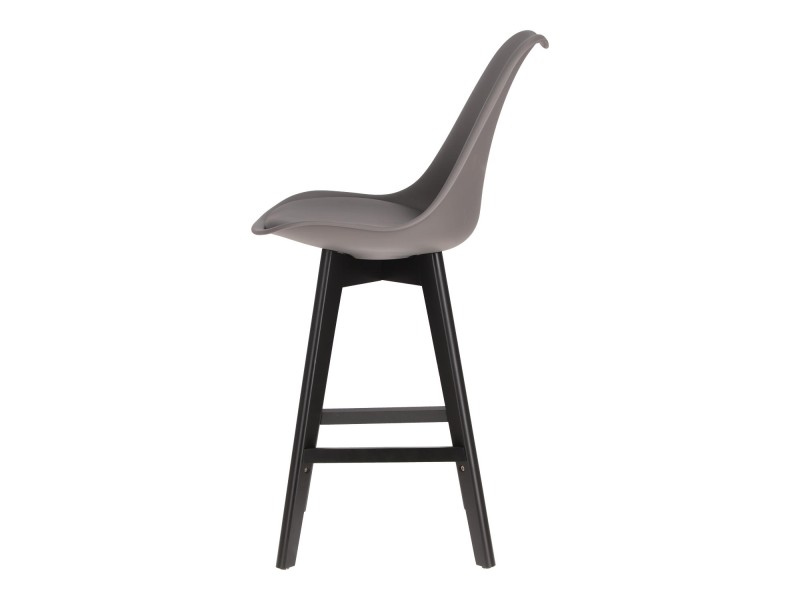 Stołek barowy Norden wood black low PP ciemny szary - Intesi