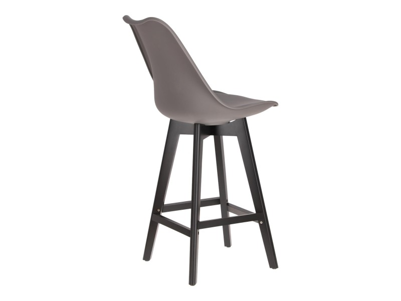 Stołek barowy Norden wood black low PP ciemny szary - Intesi