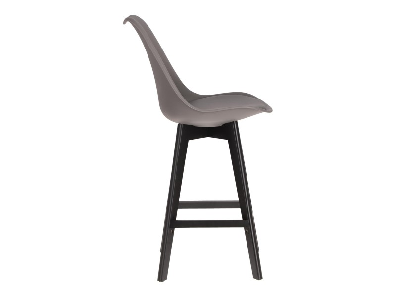 Stołek barowy Norden wood black low PP ciemny szary - Intesi