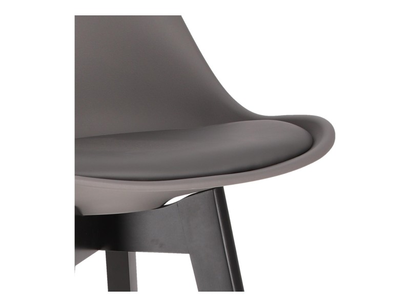 Stołek barowy Norden wood black low PP ciemny szary - Intesi