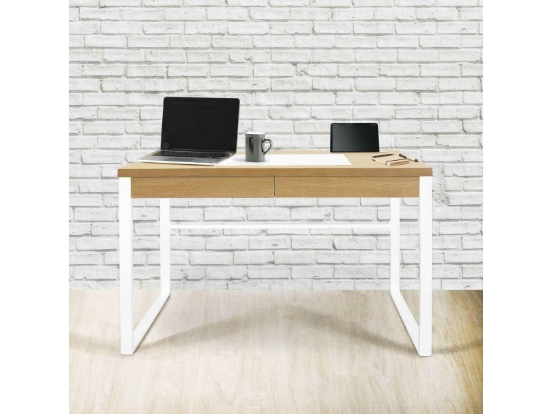 Biurko Dolem Industrial biała podstawa - Intesi