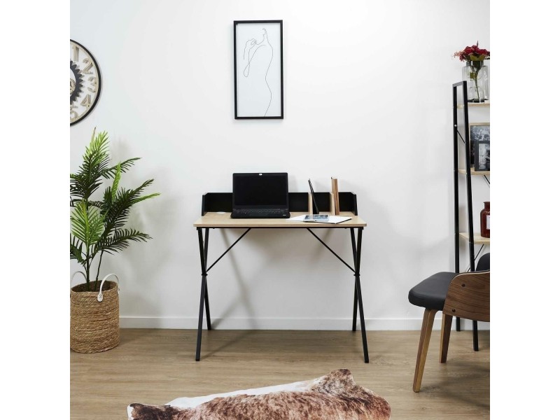 Biurko Brico czarne naturalne - Intesi