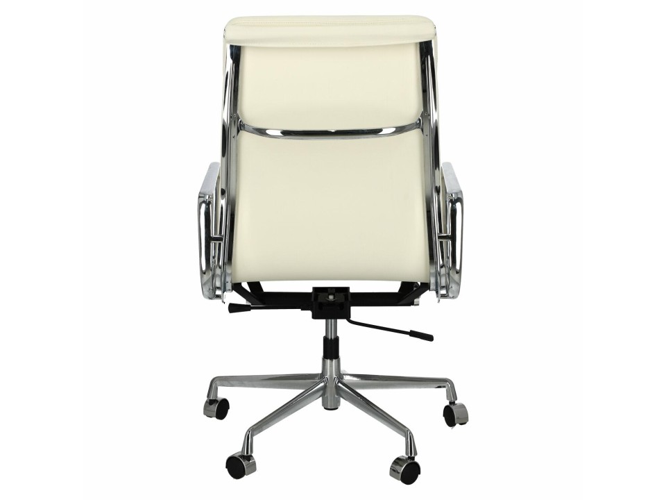 Fotel biurowy CH2191T biała skóra chrom - d2design