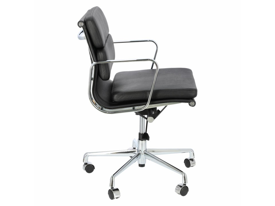 Fotel biurowy CH2171T czarna skóra chrom - d2design