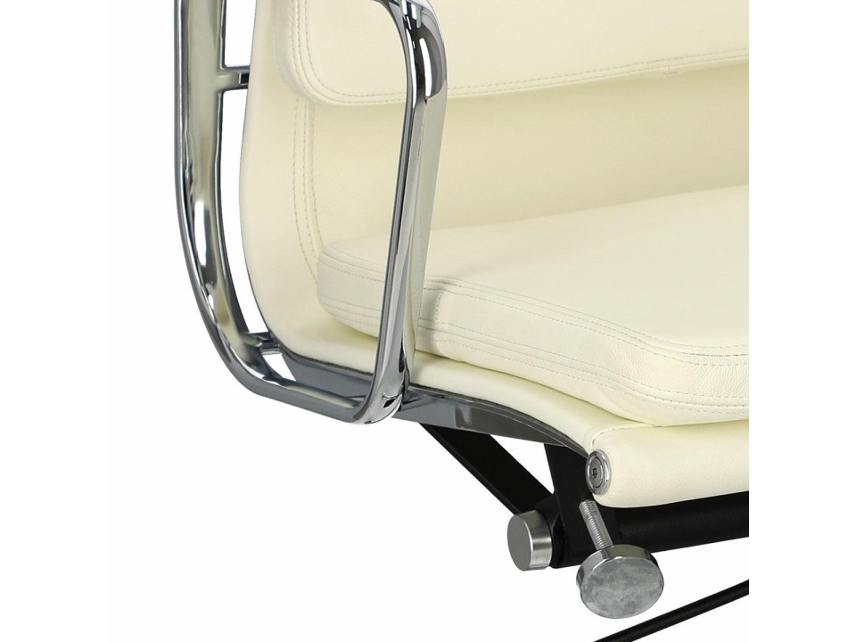 Fotel biurowy CH2171T biała skóra chrom - d2design