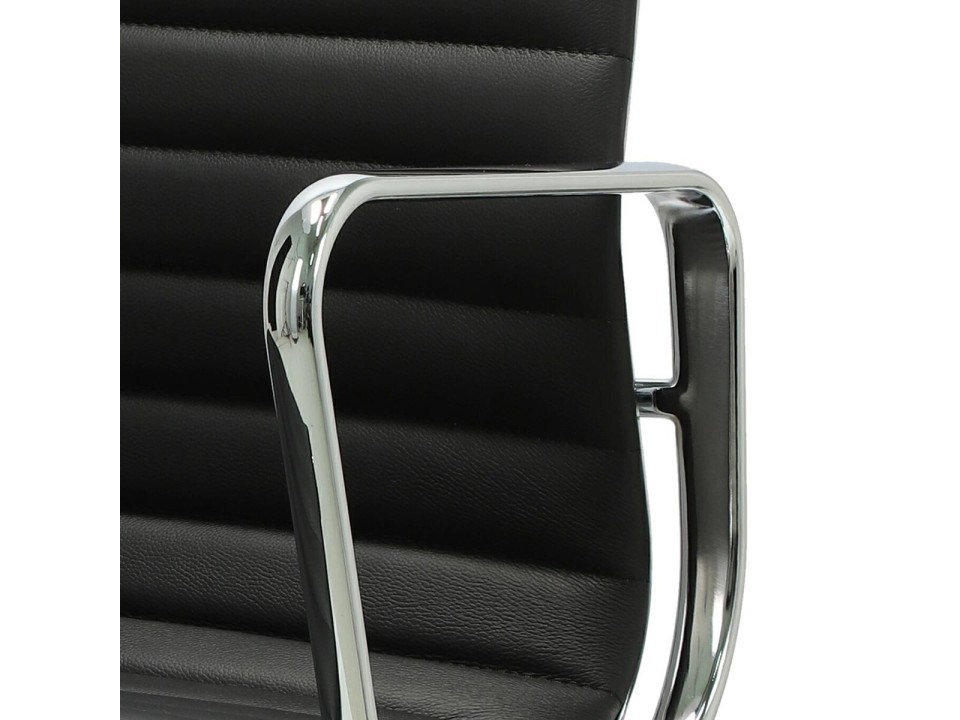 Fotel biurowy CH1191T czarna skóra/chrom - d2design