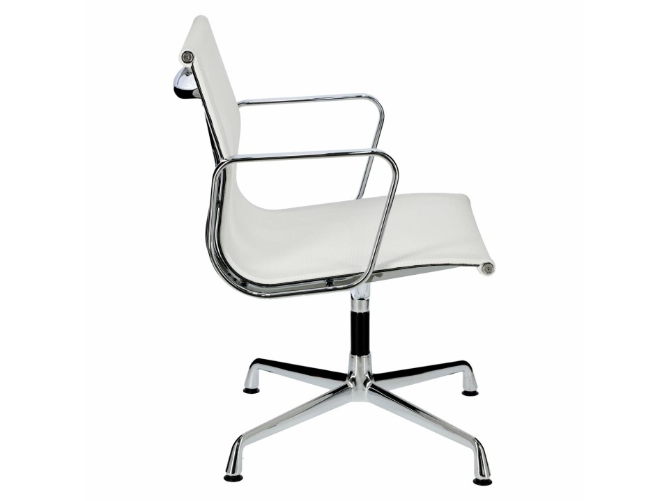 Fotel konf. CH1081T,biała siateczka,chro m - d2design