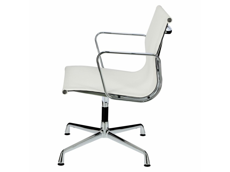 Fotel konf. CH1081T,biała siateczka,chro m - d2design