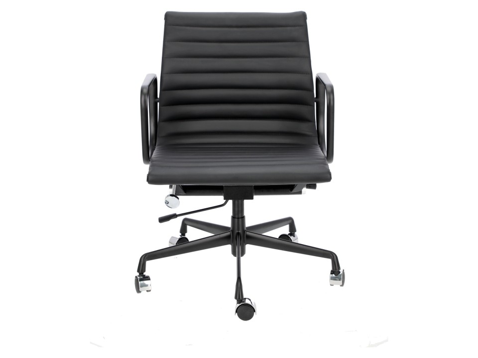 Fotel biurowy CH1171T-B czarna skóra, cz arny - d2design