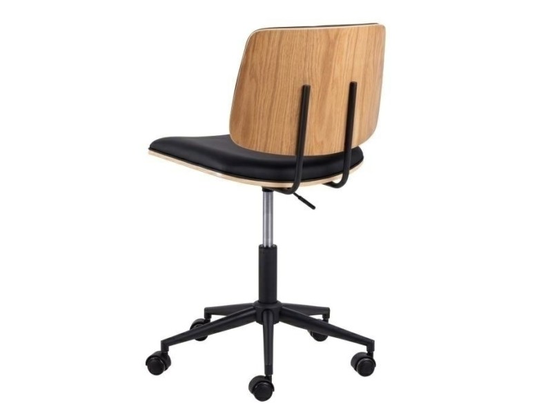 Fotel biurowy Owen czarny/ dąb - ACTONA