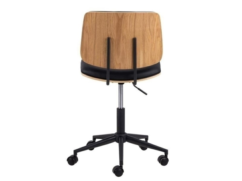 Fotel biurowy Owen czarny/ dąb - ACTONA