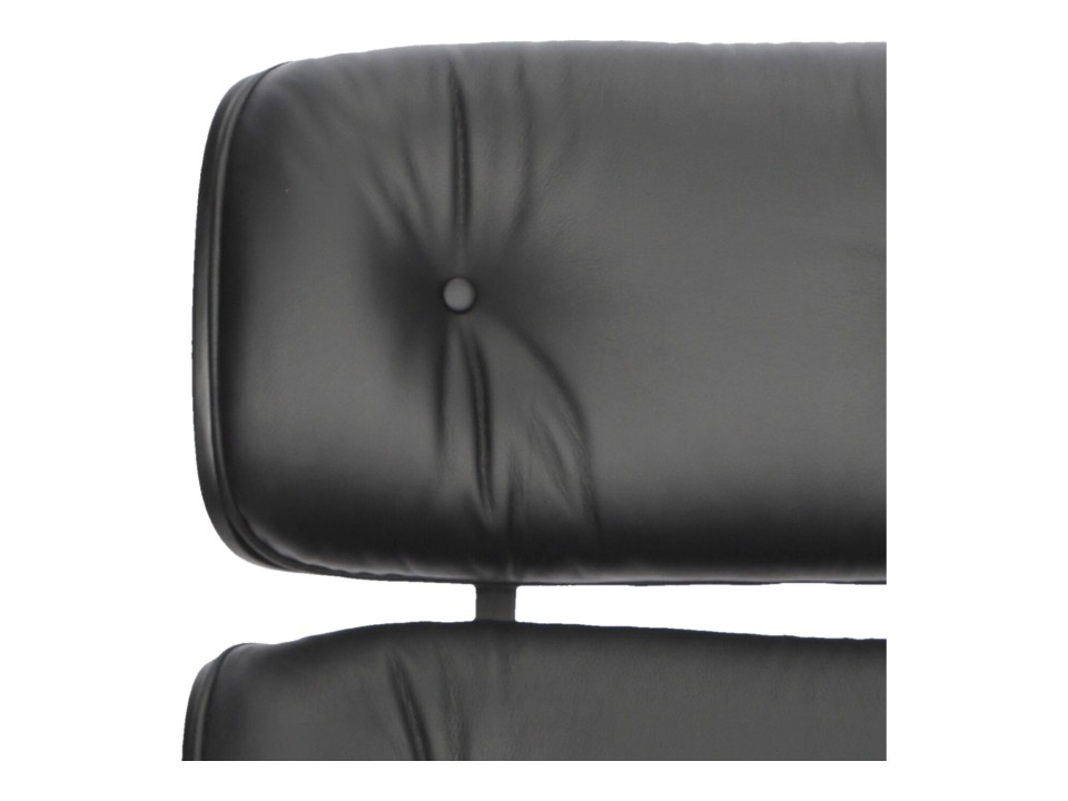 Fotel Vip z podnóżkiem czarny/czarny - d2design
