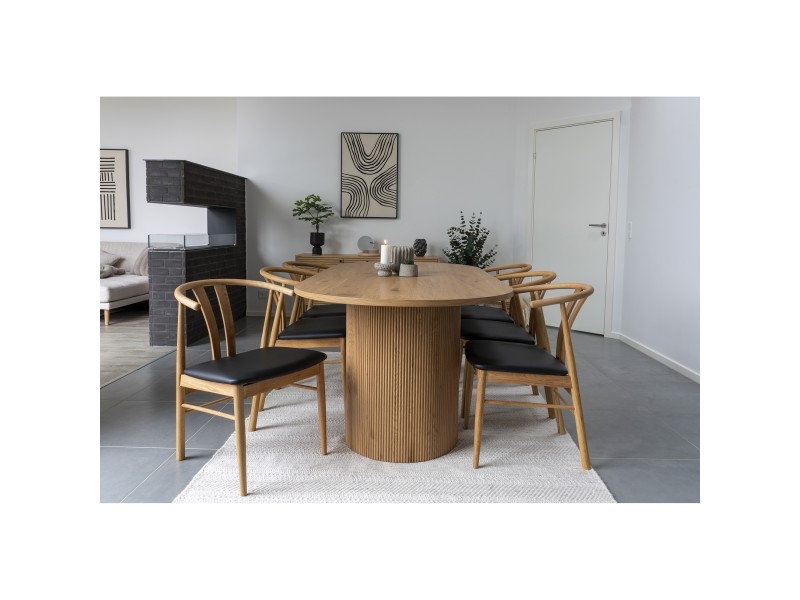 Krzesło Artenara naturalny dąb/ czarne PU - House Nordic ApS