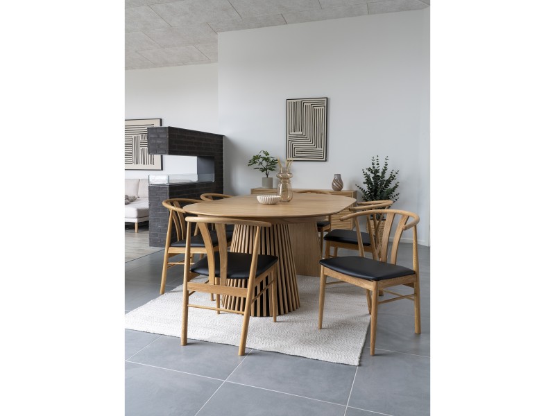 Krzesło Artenara naturalny dąb/ czarne PU - House Nordic ApS