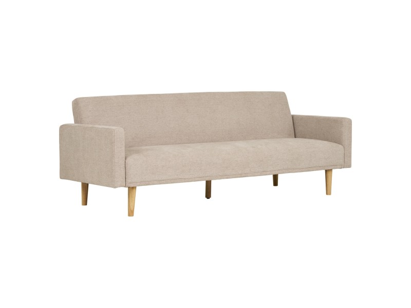 Sofa rozkładana Kells beżowa ciemna/ naturalne nogi - House Nordic ApS