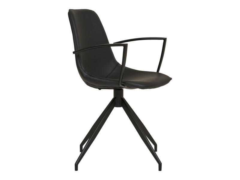 Krzesło Monaco Arm obrotowe czarne PU/ czarne - House Nordic ApS